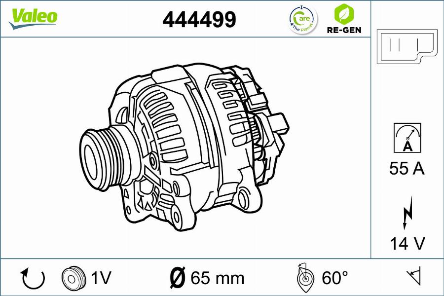 Valeo 444499 - Alternator autospares.lv