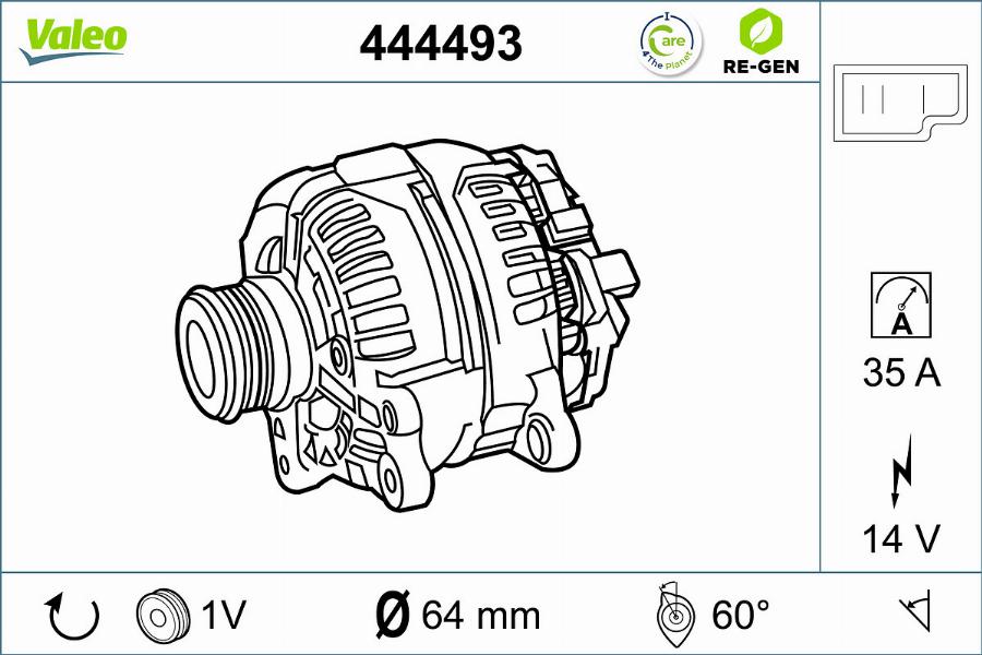 Valeo 444493 - Alternator autospares.lv