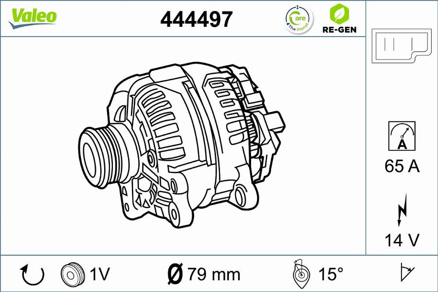 Valeo 444497 - Alternator autospares.lv