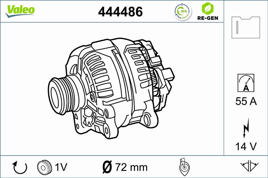 Valeo 444486 - Alternator autospares.lv