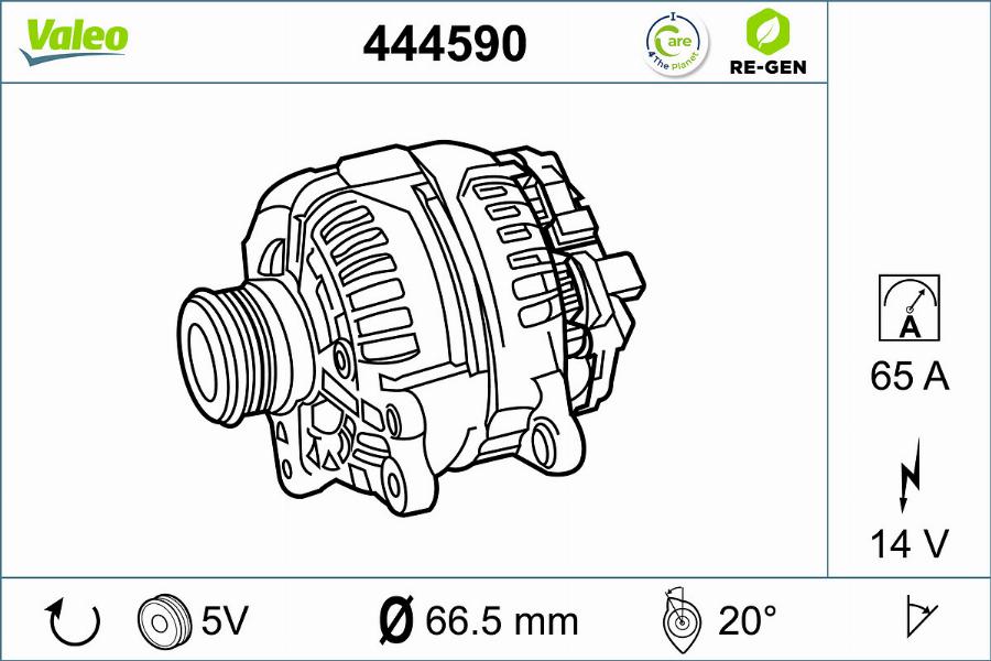 Valeo 444590 - Alternator autospares.lv