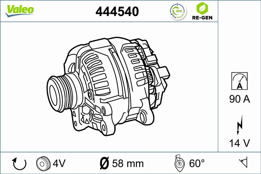 Valeo 444540 - Alternator autospares.lv