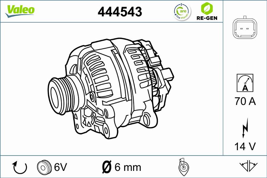 Valeo 444543 - Alternator autospares.lv