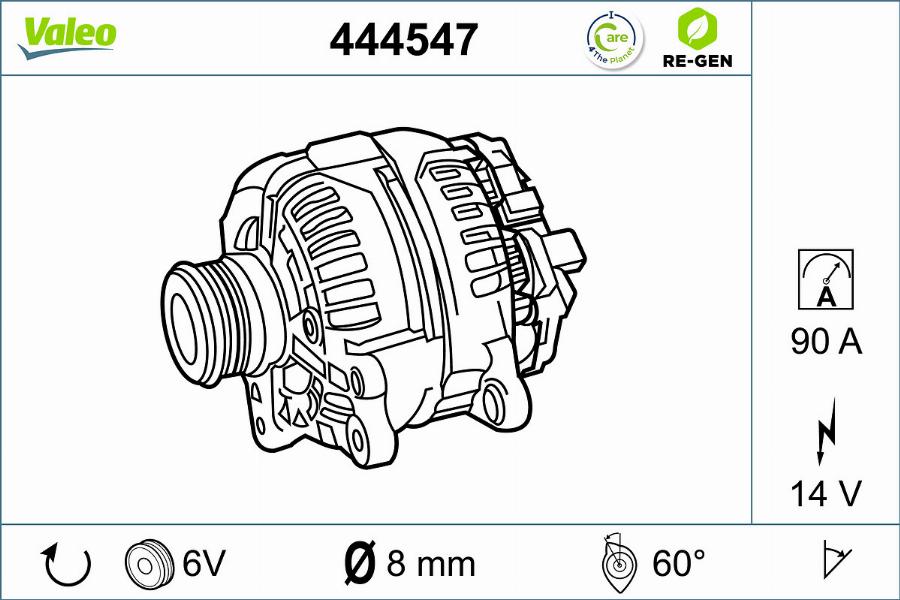 Valeo 444547 - Alternator autospares.lv