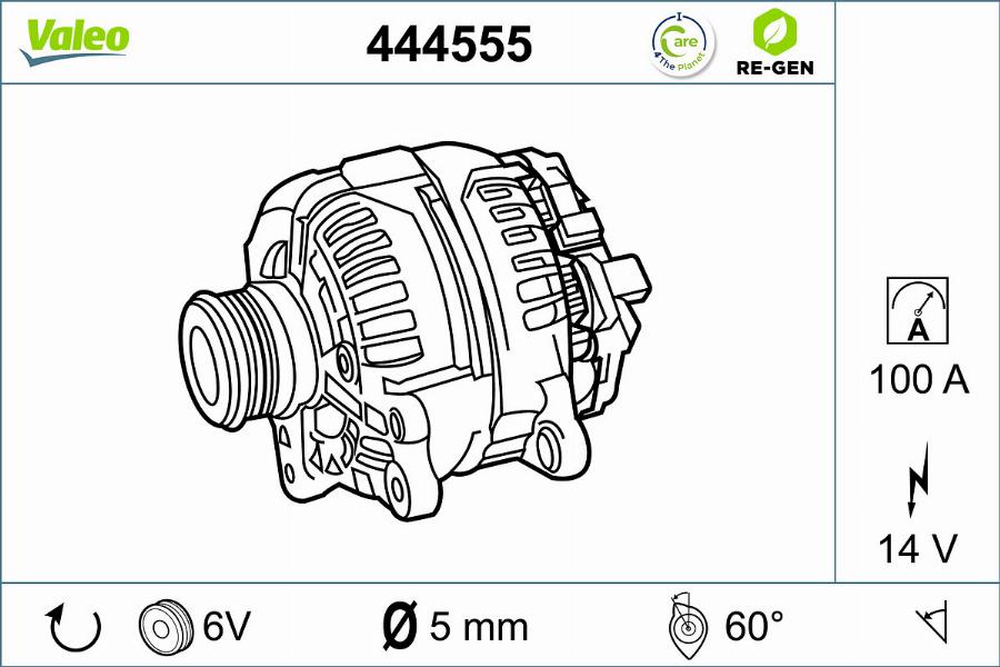 Valeo 444555 - Alternator autospares.lv