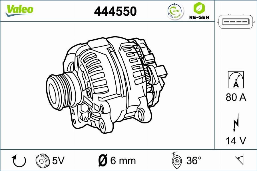 Valeo 444550 - Alternator autospares.lv