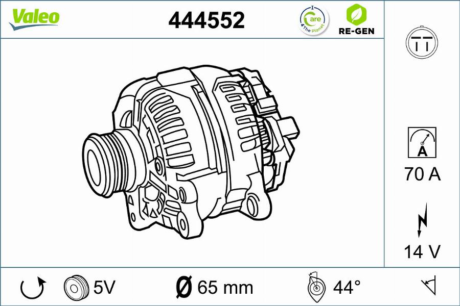 Valeo 444552 - Alternator autospares.lv