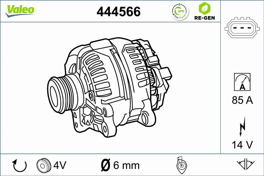Valeo 444566 - Alternator autospares.lv