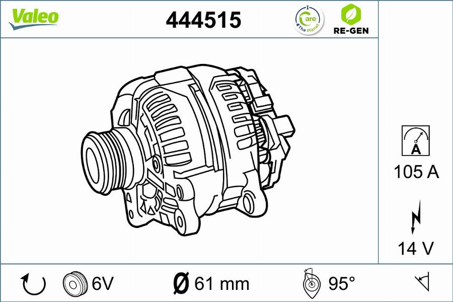 Valeo 444515 - Alternator autospares.lv