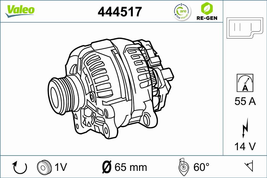 Valeo 444517 - Alternator autospares.lv