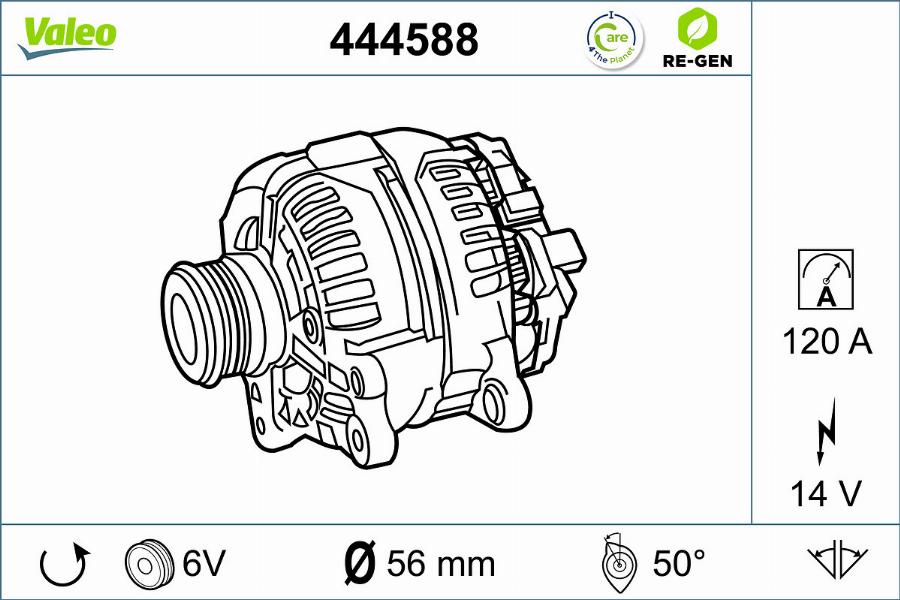 Valeo 444588 - Alternator autospares.lv