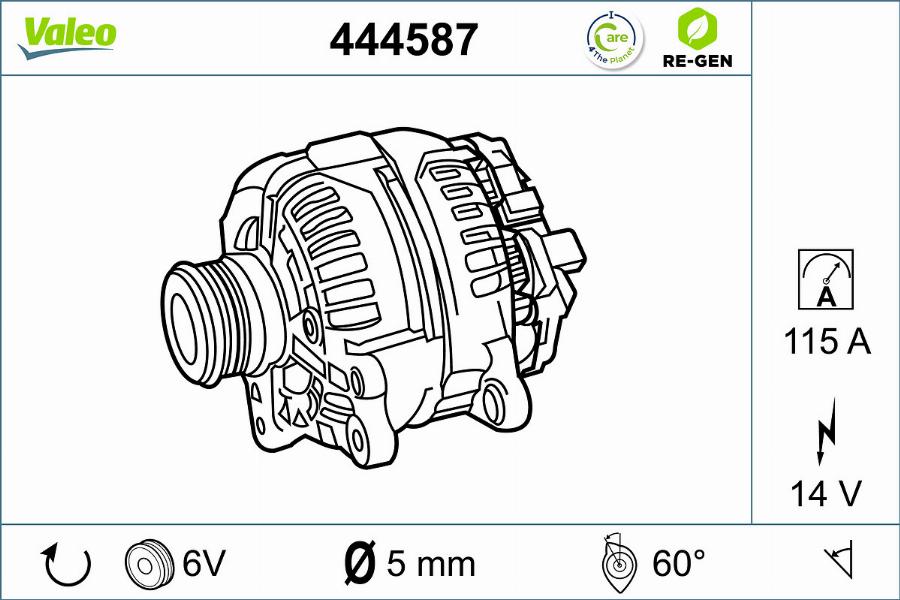 Valeo 444587 - Alternator autospares.lv