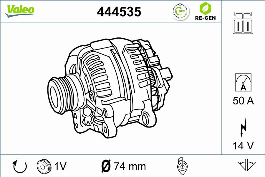 Valeo 444535 - Alternator autospares.lv