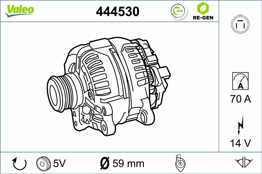 Valeo 444530 - Alternator autospares.lv