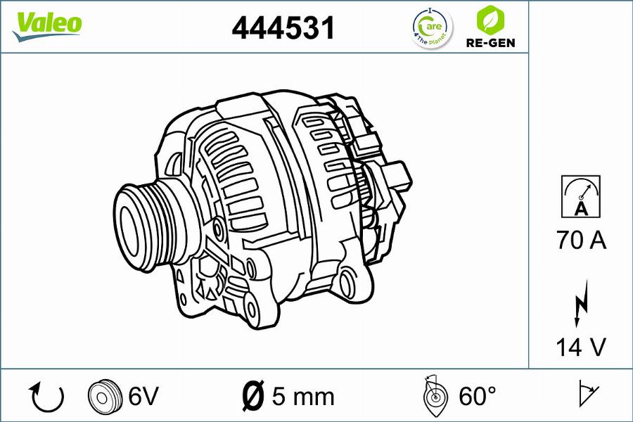 Valeo 444531 - Alternator autospares.lv