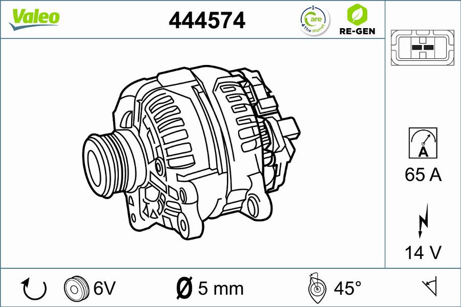 Valeo 444574 - Alternator autospares.lv