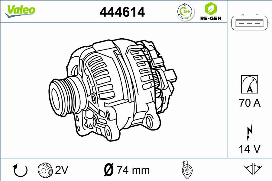 Valeo 444614 - Alternator autospares.lv