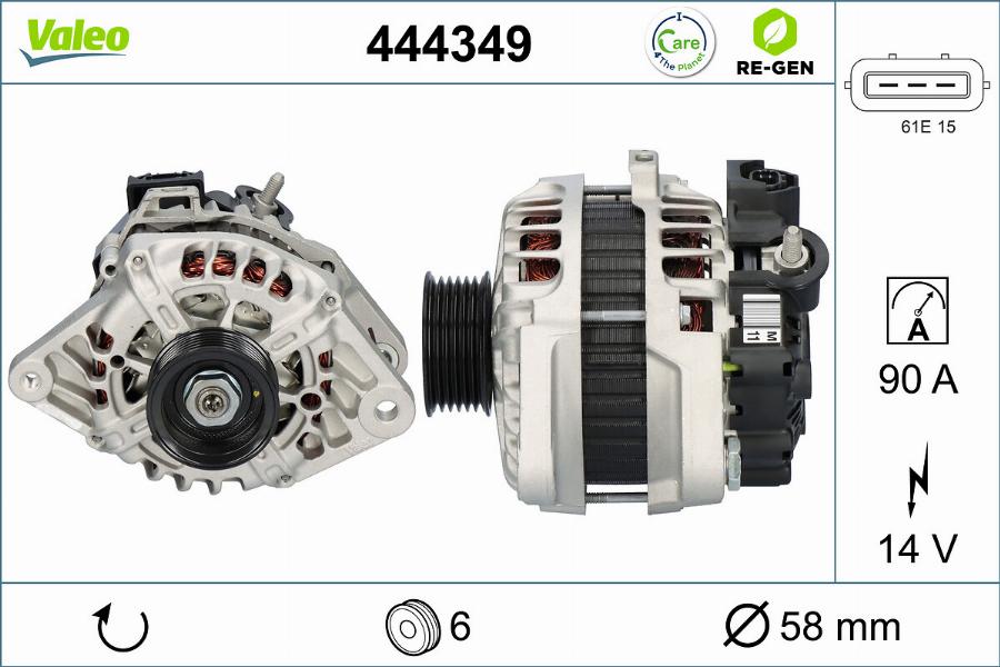 Valeo 444349 - Alternator autospares.lv