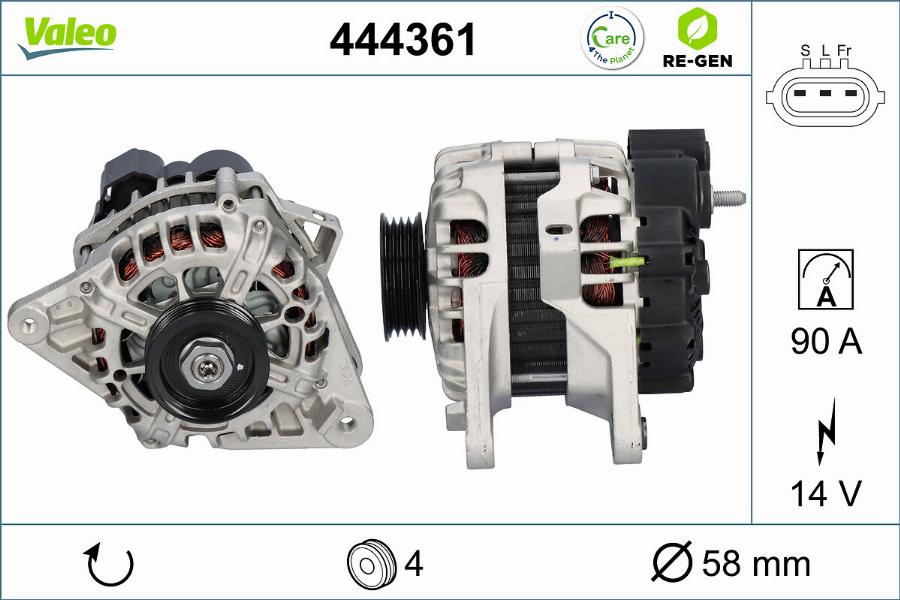 Valeo 444361 - Alternator autospares.lv