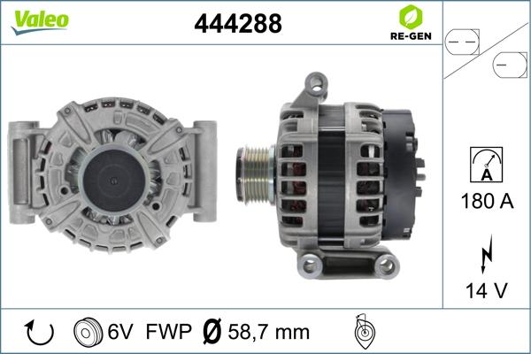 Valeo 444288 - Alternator autospares.lv