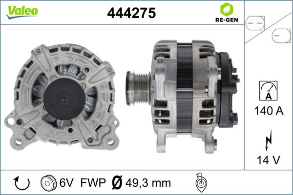 Valeo 444275 - Alternator autospares.lv