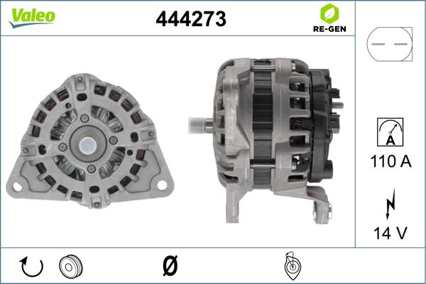 Valeo 444273 - Alternator autospares.lv