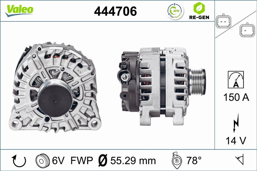 Valeo 444706 - Alternator autospares.lv