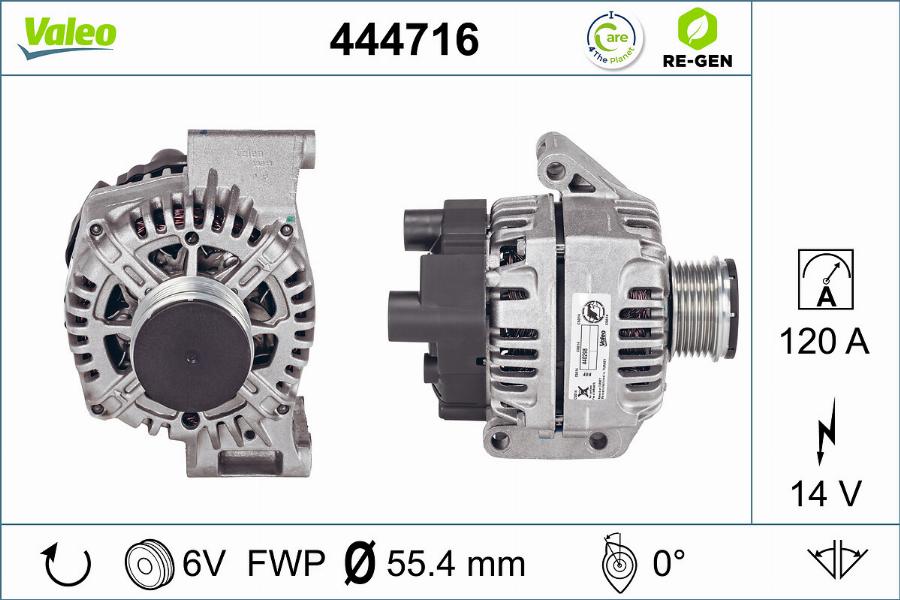 Valeo 444716 - Alternator autospares.lv