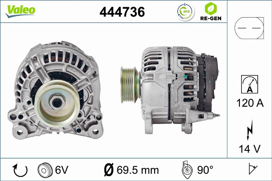 Valeo 444736 - Alternator autospares.lv