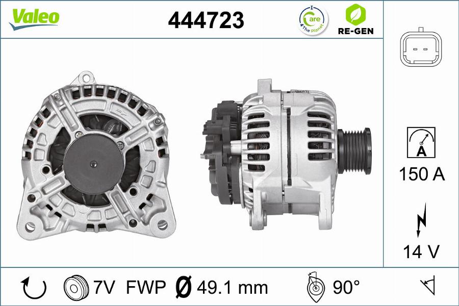 Valeo 444723 - Alternator autospares.lv