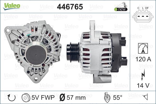 Valeo 446 765 - Alternator autospares.lv