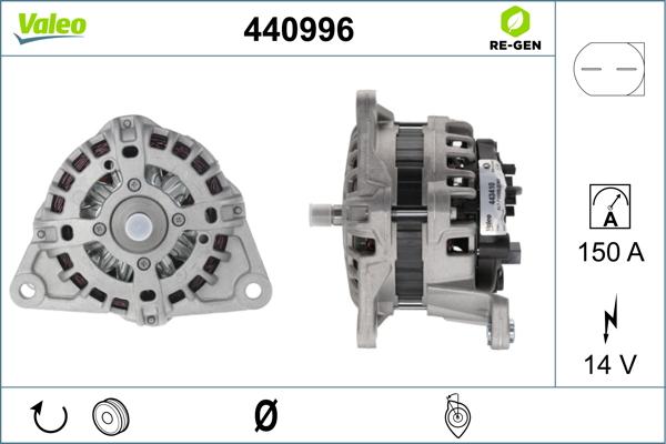 Valeo 440996 - Alternator autospares.lv