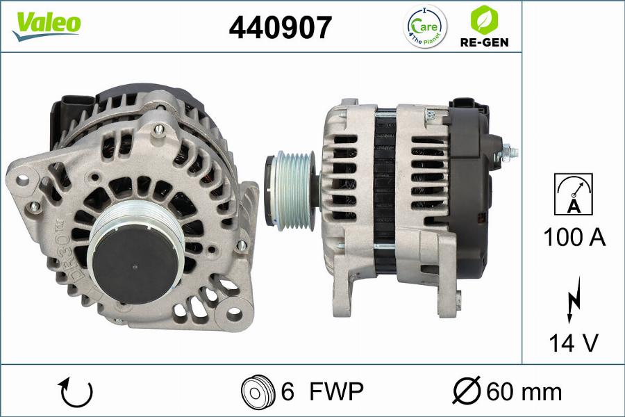 Valeo 440907 - Alternator autospares.lv