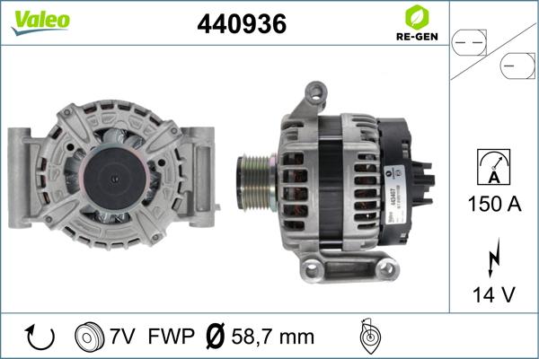 Valeo 440936 - Alternator autospares.lv