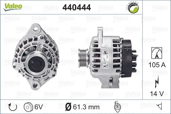 Valeo 440444 - Alternator autospares.lv