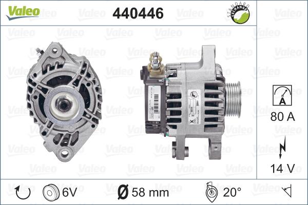 Valeo 440446 - Alternator autospares.lv