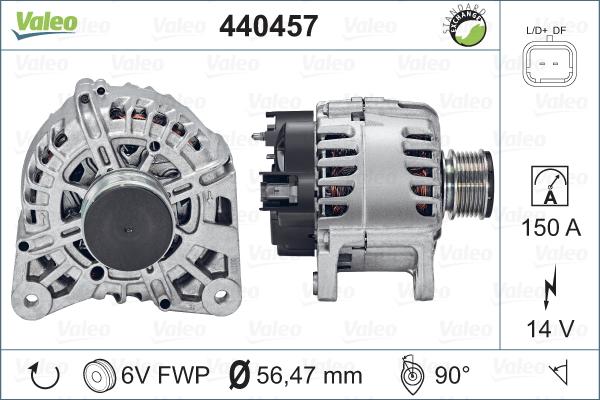 Valeo 440457 - Alternator autospares.lv