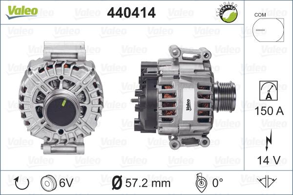 Valeo 440414 - Alternator autospares.lv