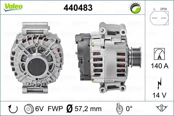 Valeo 440483 - Alternator autospares.lv