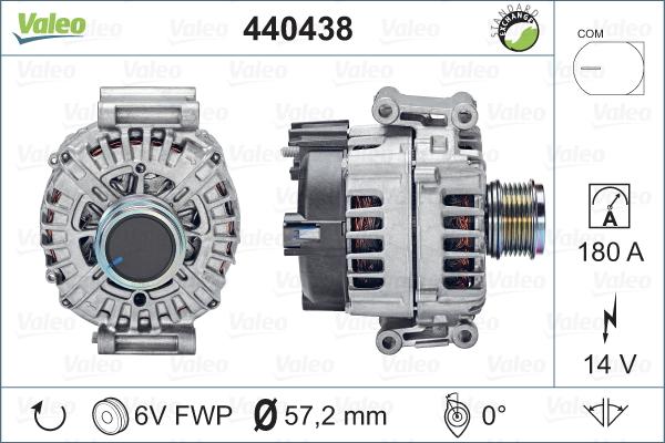 Valeo 440438 - Alternator autospares.lv