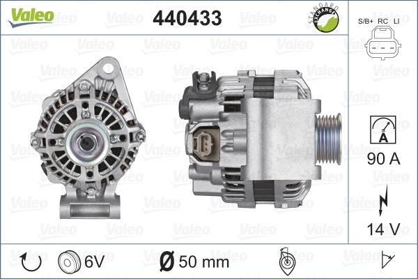 Valeo 440433 - Alternator autospares.lv