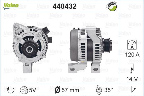 Valeo 440432 - Alternator autospares.lv