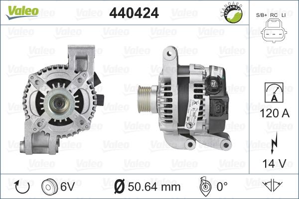 Valeo 440424 - Alternator autospares.lv