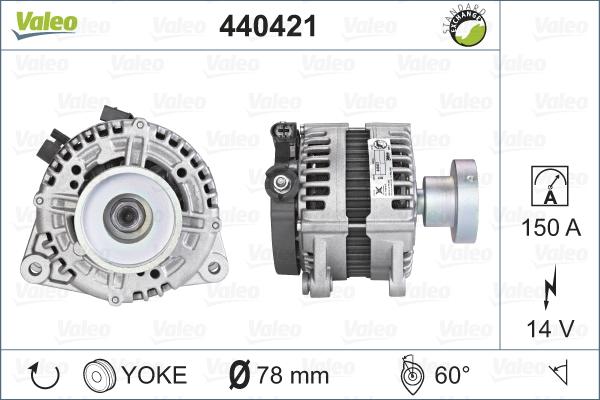 Valeo 440421 - Alternator autospares.lv