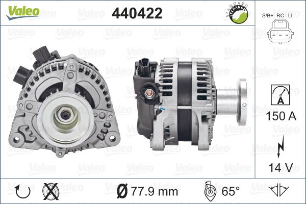 Valeo 440422 - Alternator autospares.lv