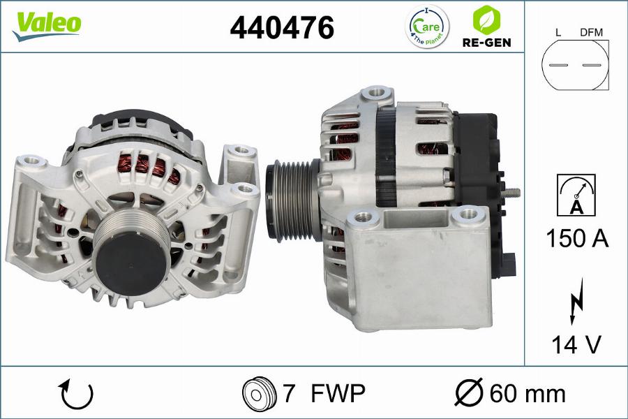 Valeo 440476 - Alternator autospares.lv