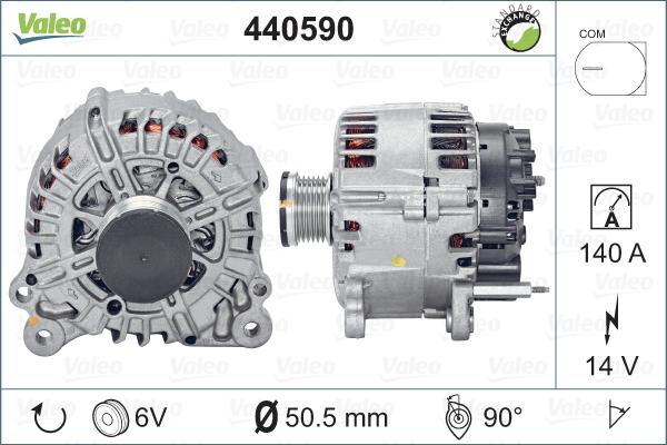 Valeo 440590 - Alternator autospares.lv