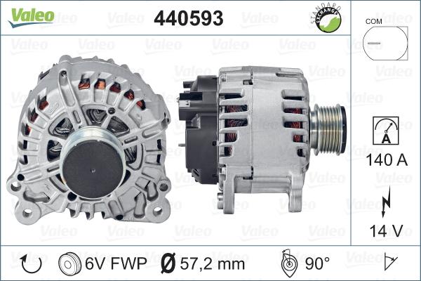 Valeo 440593 - Alternator autospares.lv