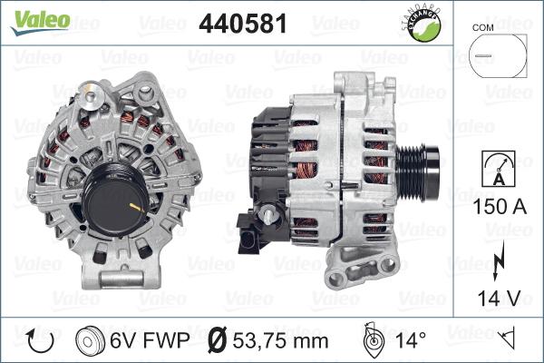 Valeo 440581 - Alternator autospares.lv