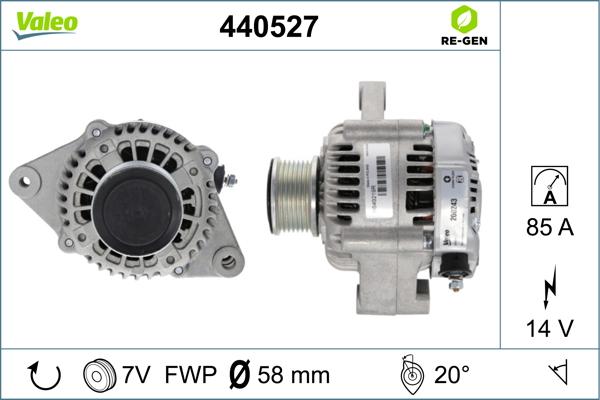 Valeo 440527 - Alternator autospares.lv